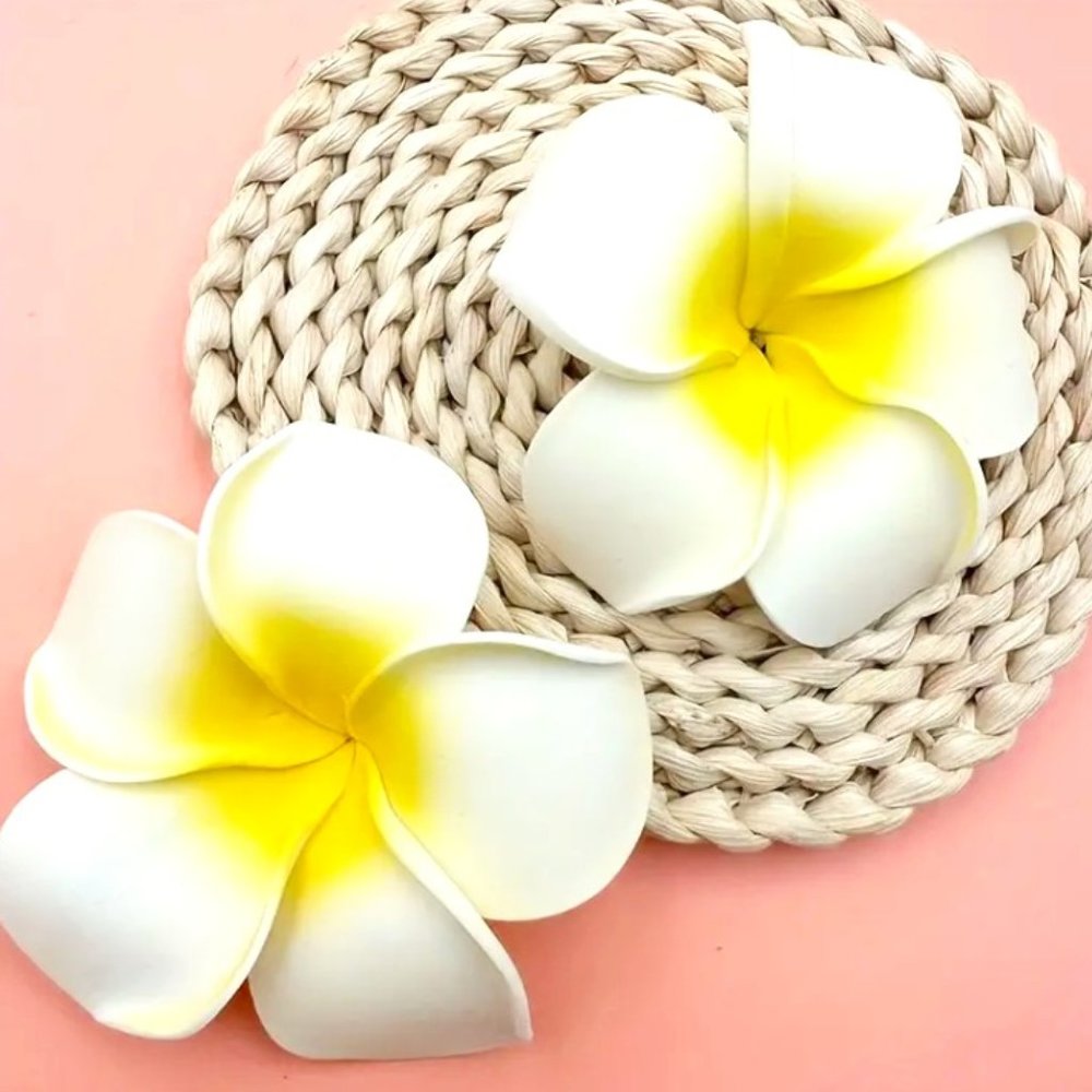 LARGE HAWAIIAN PLUMERIA HAIR CLIP (set of 2)